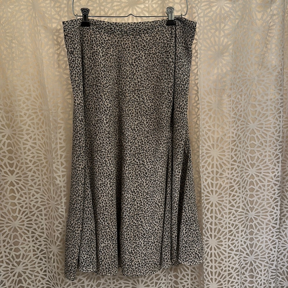 🐆 Leopard Print Midi Skirt Animal Print A-Line Y2K 36” Waist
